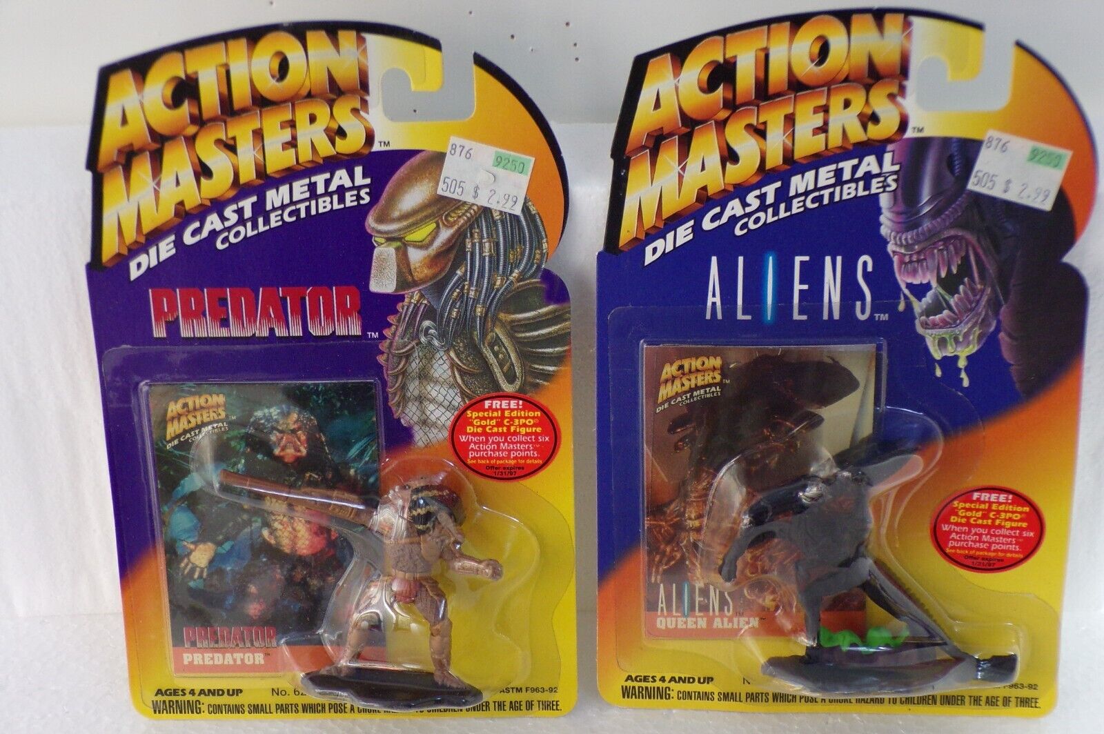 Action Masters  ALIEN QUEEN and  PREDATOR   Kenner Toys 1994  Diecast  2 1/2" 
