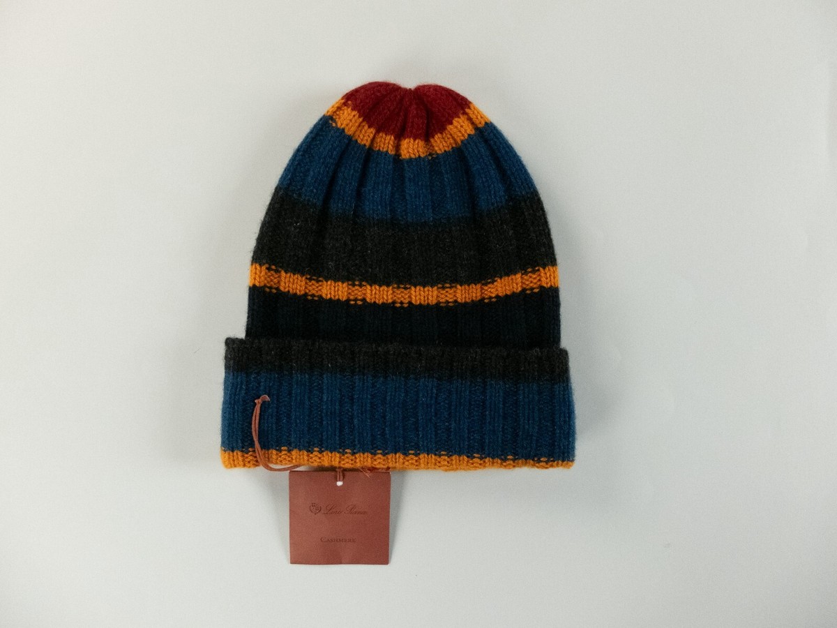 LORO PIANA Deer Valley blue & black striped pure cashmere  display picture 2