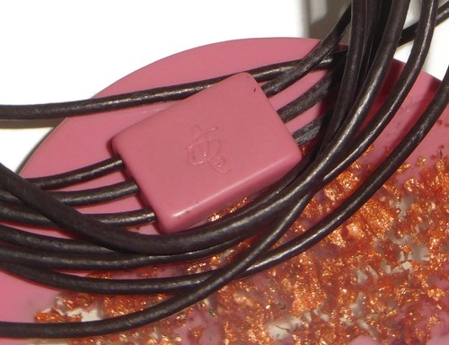 Sobral Orlando Opaque Pink Copper Metalique Large Pendant Artist Made Necklace - Picture 9 of 9