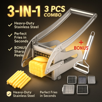 Heavy Duty Stainless Steel French Fry Cutter with Suction Feet for Potatoes