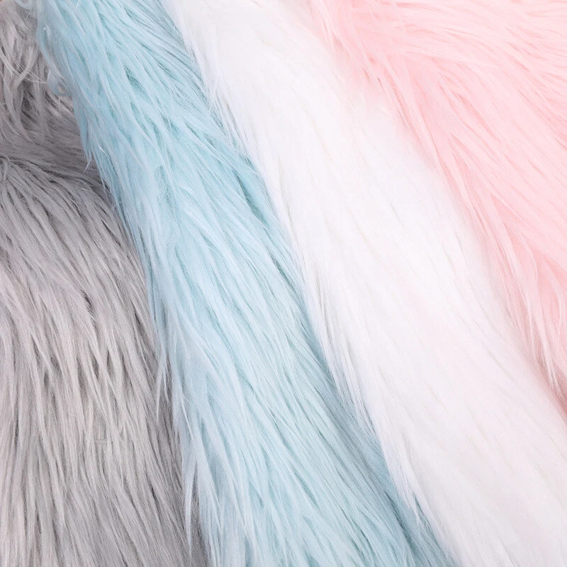 Long Rabbit Faux Fur Fabric Soft Plush Clothing Sewing Material DIY Home Decor - Image 2 of 4