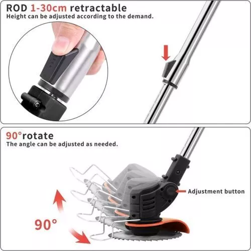 Cordless Electric Grass String Trimmer Lawn Cutter Brush Mower Whipper Snipper - Picture 9 of 22