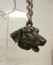 Pewter Labrador Retriever Dog Puppy 3D Metal Figurine Keychain Pet Lover's Chain