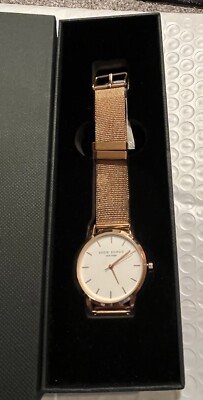 Eddie Borgo New York Rose Gold Watch Stainless Steel Back Quartz Mesh Band In Bx
