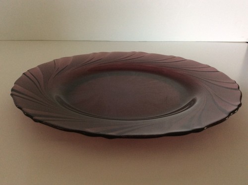 Set/8 Bormioli Rocco Duralex Swirl 9 1/8” Amethyst Purple Salad Plates - Picture 2 of 10