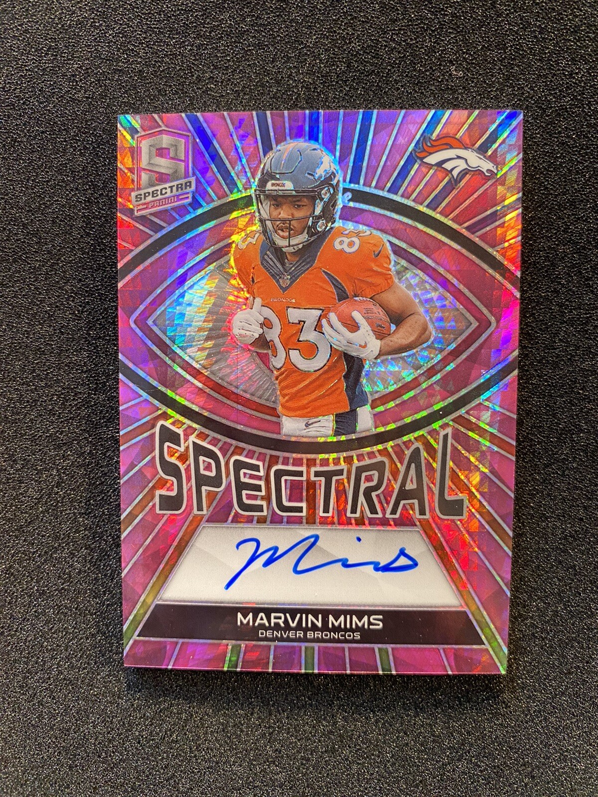 Marvin Mims 2023 Spectra Spectral Signatures Neon Pink Prizm 11/15 #SS-MMI