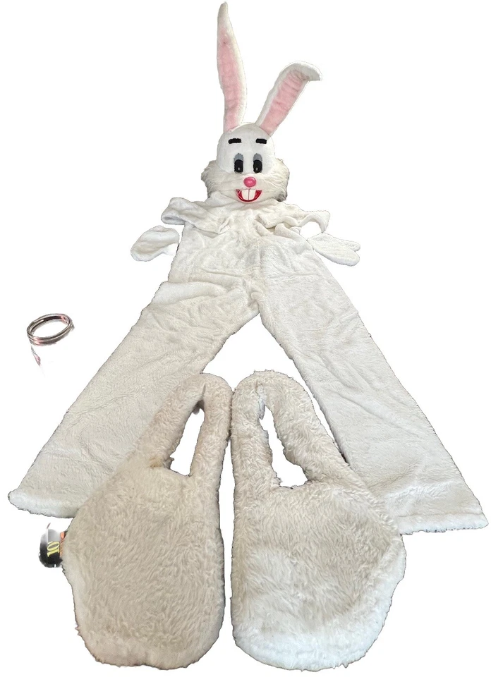 Easter Rabbit Bunny Costume Complete Mascot Cosplay White Big Head Adult Vintage - Image 2 of 4