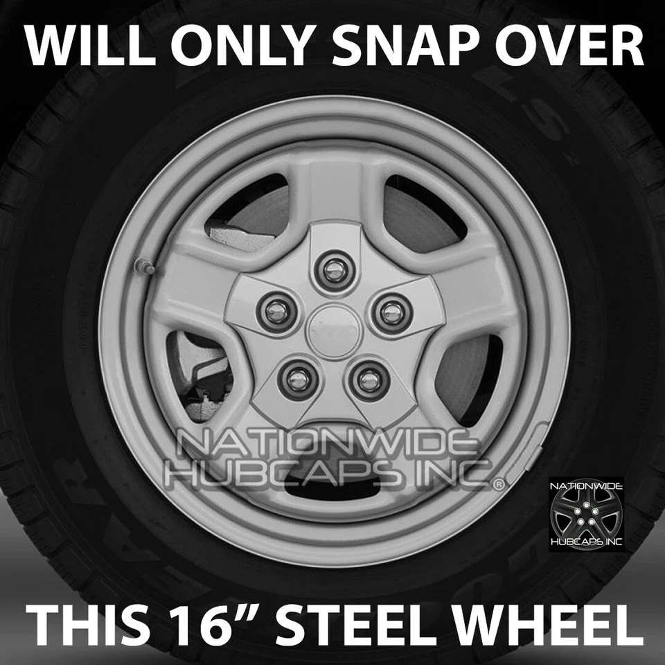 Tapacubos de rueda de 16" negros para Jeep Patriot 2007-2017 4 cubiertas de llanta de 5 radios Foto 2 de 4