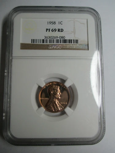 1958 PROOF LINCOLN WHEAT CENT - Copper Penny - NGC PF 69 RD - BEAUTIFUL RED COIN