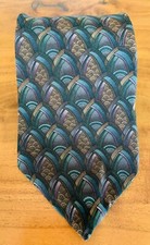 J Jerry Jerome Garcia Geometric Brocade 100% Silk Tie Made In USA By Stonehenge