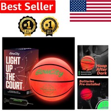 Durable Rubber Glow In The Dark Basketball - Ideal Birthday Gift for Ages 6-14