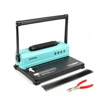 SAMHONG Coil Spiral Binding Machine - Manual Hole Punch - Electric Coil Inser...