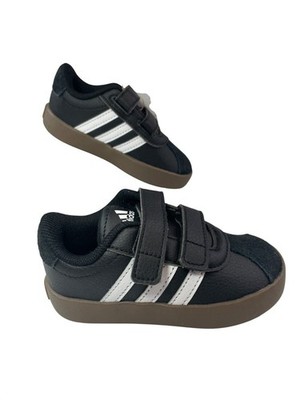 Adidas VL Court 3.0 CF I  Black White Sneakers Kid's Size 6K NWB