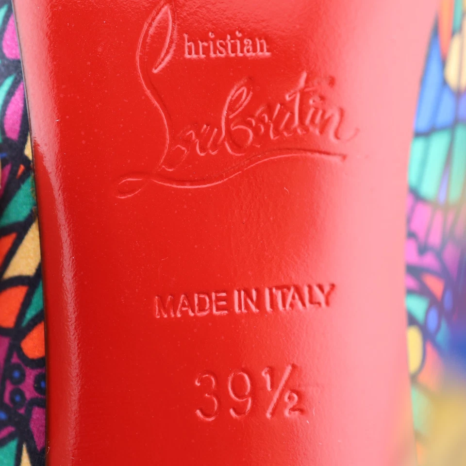 Zapatos de tacón Louboutin multicolor con estampado Vitrail satinado So Kate 120 IT 39,5 EE. UU. 9 Foto 3 de 4