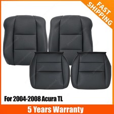 Driver Passenger Bottom Top Leather Seat Cover Fits 2004-2008 Acura Tl Black