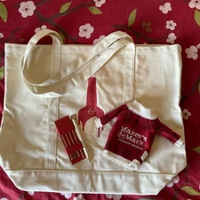 Lot  Of Makers Mark Items: Canvas Bag  Christmas Bottle Sweater Pen Drink Picks