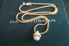 Christmas gifts/Davld/YurmanHalf/Moon/Diamond Pendant Necklace 17"