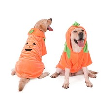 FLAdorepet Large Dog Pumpkin Costume,Halloween L Bust 20.4" 13-16LBS , Orange
