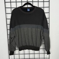 Vintage OP Ocean Pacific Sweatshirt Mens L Large Black Gray Colorblock 90s USA