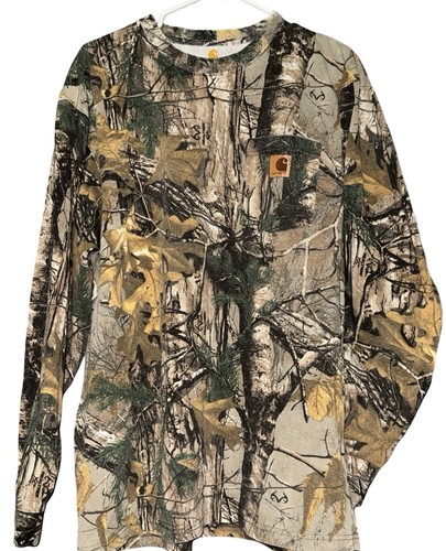 Carhartt K285 977 Realtree Camo Long Sleeve Pocket Shirt Size Large L Men’s