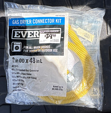 Everbilt Gas Dryer Connector Kit 1/2 in OD x 48 in Yellow, 60,500 BTU