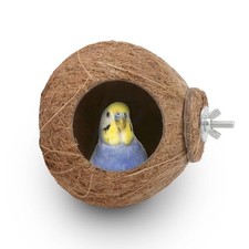 Hypeety Natural Coconut Shell Bird Nest Cage Toys for Parrots, Parakeets