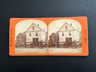 Antique GARDINER MASSACHUSETTS FIRE DEPARTMENT Stereoview Photograph #3