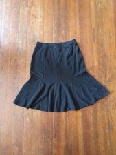 Eileen Fisher Skirt Wool Blend Viscose Black Pleat Size Medium Italy Fabric