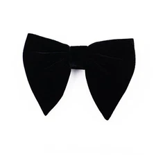Black Velvet Bow Ties Mens Pre-Tied Satin Formal Tuxedo Big Bowtie Oversized 