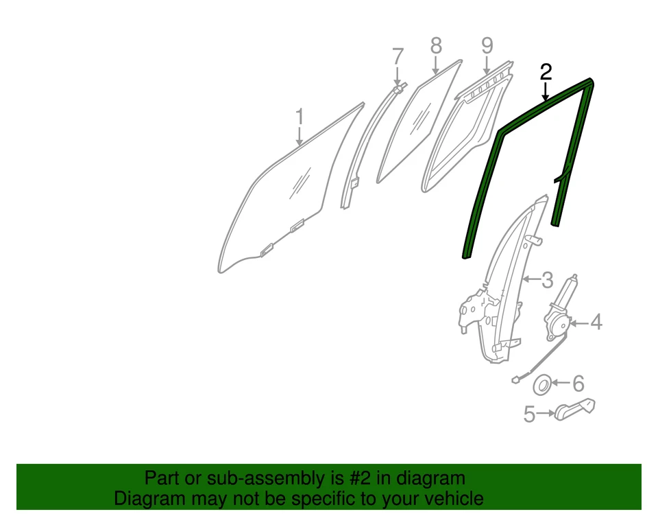 Nissan Frontier 2007-2021 genuino - canal de funcionamiento 82331-9BA0B Foto 2 de 2