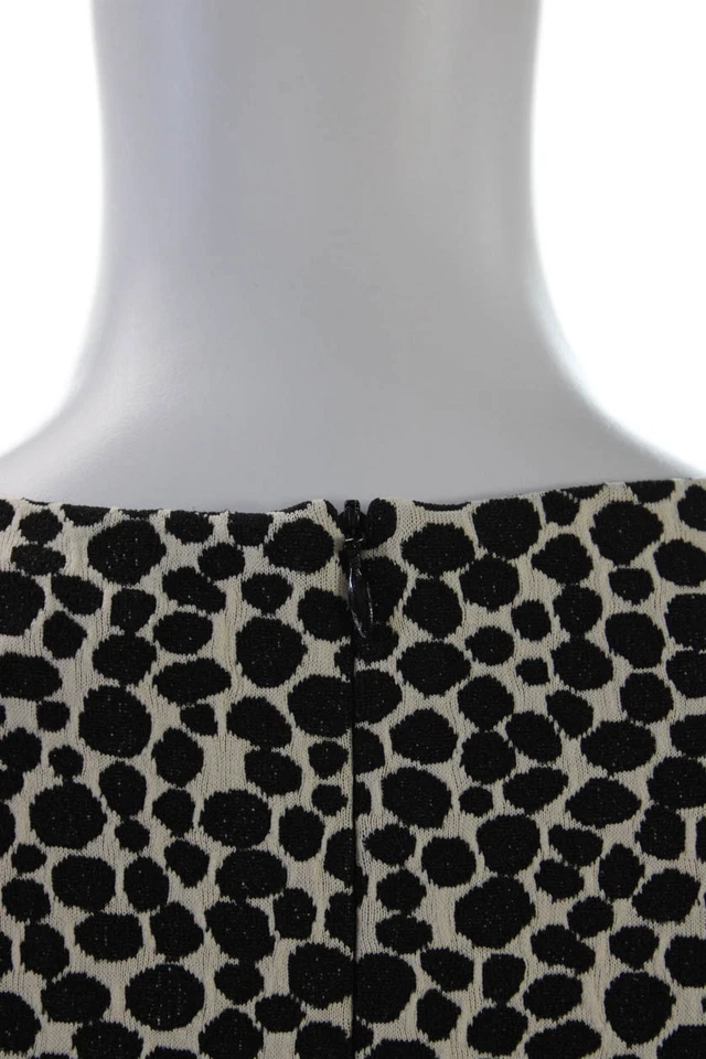 Vestido feminino Mara Hoffman manga comprida com zíper nas costas malha manchada branco preto tamanho XS - Imagem 4 de 4