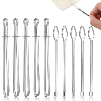 Dimeho 10pcs DIY Rope Threader Clip Drawstring Threader Tool Metal Drawstring 