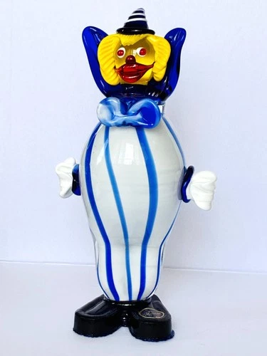 Vintage Murano Hand Blown Art Glass Clown Figurine Ann Primrose Italy 9.25”