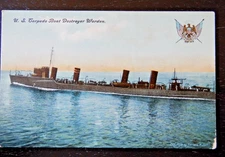 Naval Postcard - US Torpedo Boat Destroyer Worden c.1910