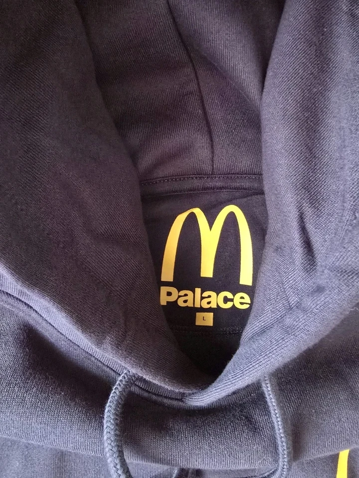 Palace Skateboards x McDonalds Sudadera con Capucha Talla Grande Para Hombre Ropa de Calle Patinador Negro Foto 3 de 4