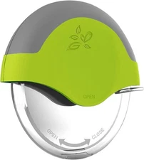 Green Pizza Cutter Wheel – Super Sharp Stainless Steel, Ergonomic Grip, Cover