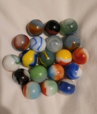 Vtg 19 Marbles - Cub Scout - Agate Ghost - Possible Acro Agate - 5/8'' Used 