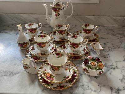 Vintage Royal Albert Old Country Roses 25tlg Kaffeeservice Neuwertig