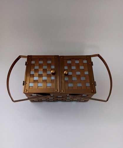 Vtg 1950s Dorset Rex 5th Ave Basket Purse With Original Compact Lipstick Comb - Picture 3 of 6