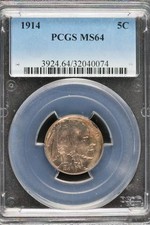 1914 Buffalo Nickel PCGS MS 64 Toned*DoubleJCoins* JL1100-474