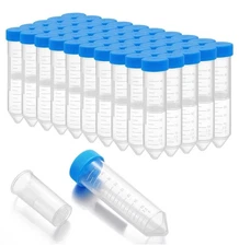 50 Pack Centrifugal Filters Conical Centrifuge Tubes 50ml with Screw Caps Pol...