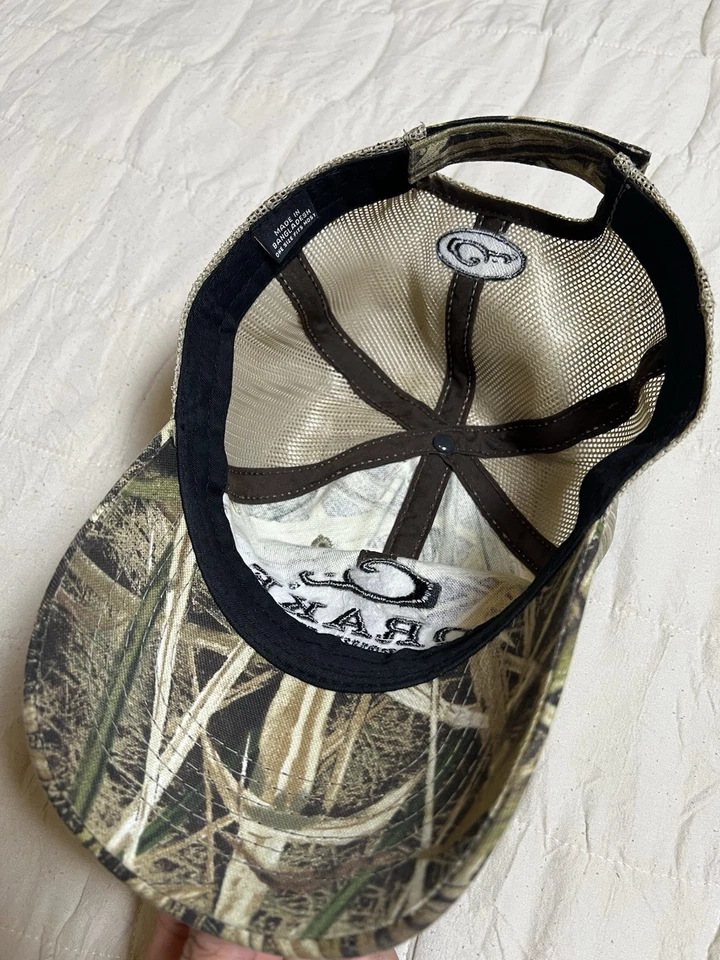 Boné de caminhoneiro Drake Waterfowl malha traseira camuflagem equipamento de caça camuflagem ajustável - Imagem 4 de 4