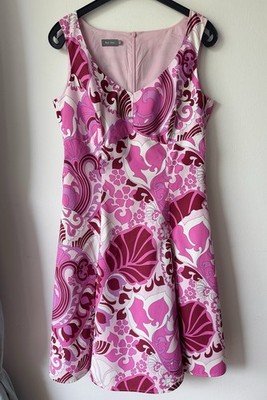 Marc Aurel Kleid Pink Weiß Lila Brombeer Rot Party Fest Anlass 40 L