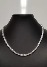 Helloice 5mm Tennis 18K White Gold Plated Chain 20"