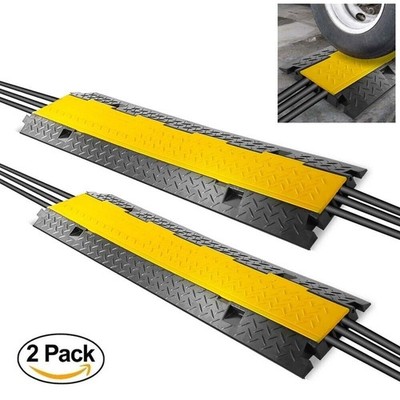 Pyle Cable Protector Cover Ramps-Cord/Wire Safety Concealment Floor Tracks -Pair