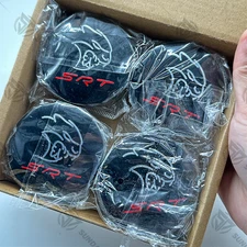 4X Gloss Black Hellcat SRT Wheel Center Caps Rim Center Covers For SRT 2015-2020