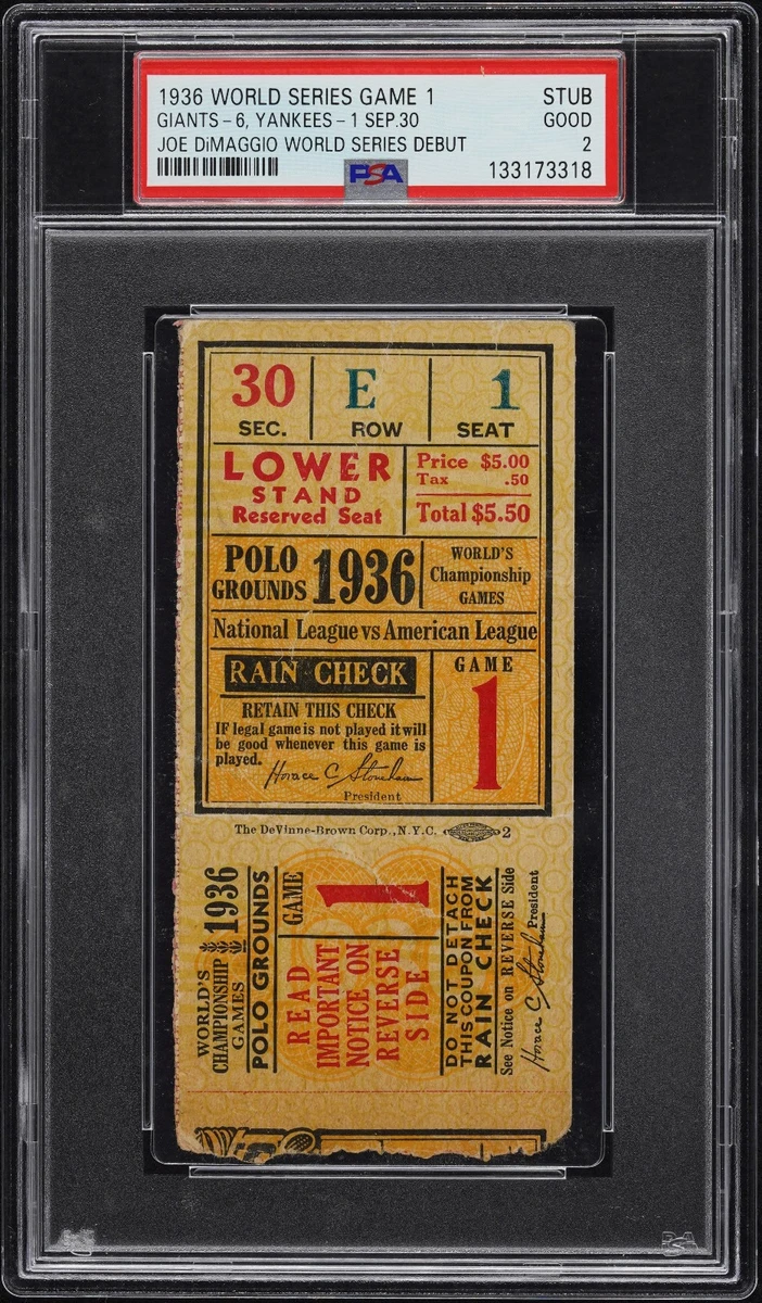 Baseball 1936 Year Vintage Sports Ticket Stubs for sale | eBay