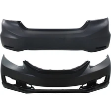Front Rear Upper Bumper Covers Set For 2013-2015 Honda Civic Sedan