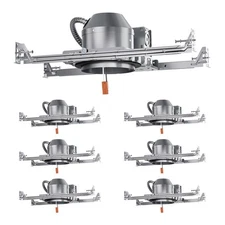 6 Pack 4 Inch Recessed Lighting Housing, 2024 Version IC & Tight Can Light Ho...