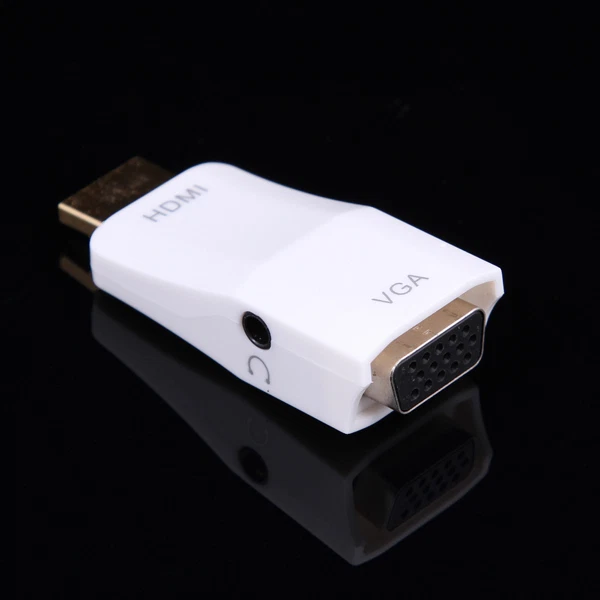 1080P HDMI Male to VGA Analog Female HDTV Video Audio Output Converter Adapter - Image 3 of 4
